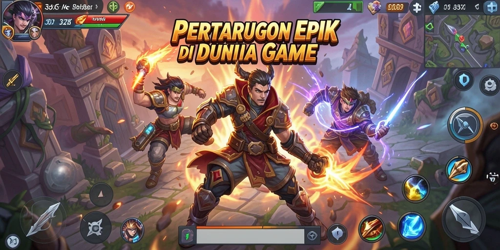 Tampilan gameplay seru di 33ZK dengan karakter yang bertarung di arena.