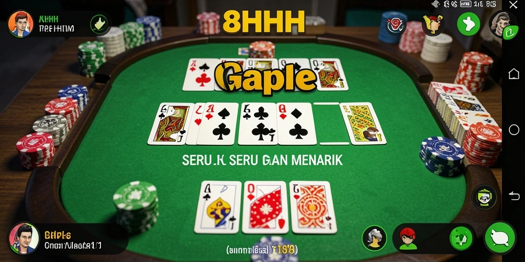 Tampilan gameplay Gaple yang menyenangkan di 8HHH.