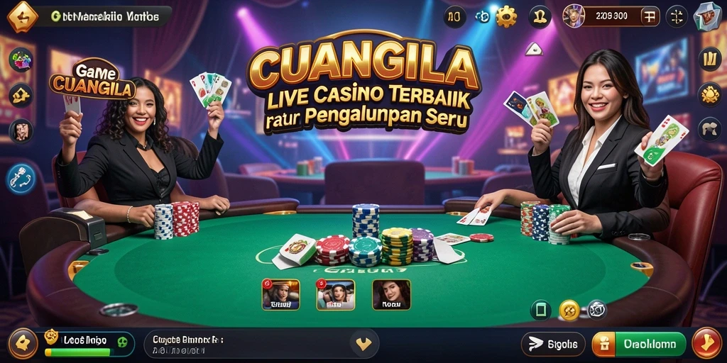 Tampilan gameplay seru di CUANGILA dengan dealer langsung dan permainan menantang.