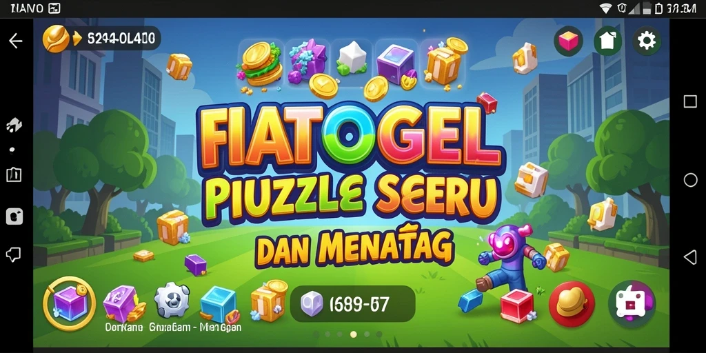 Screenshot gameplay FIATOGEL menunjukkan teka-teki menarik dan menantang.