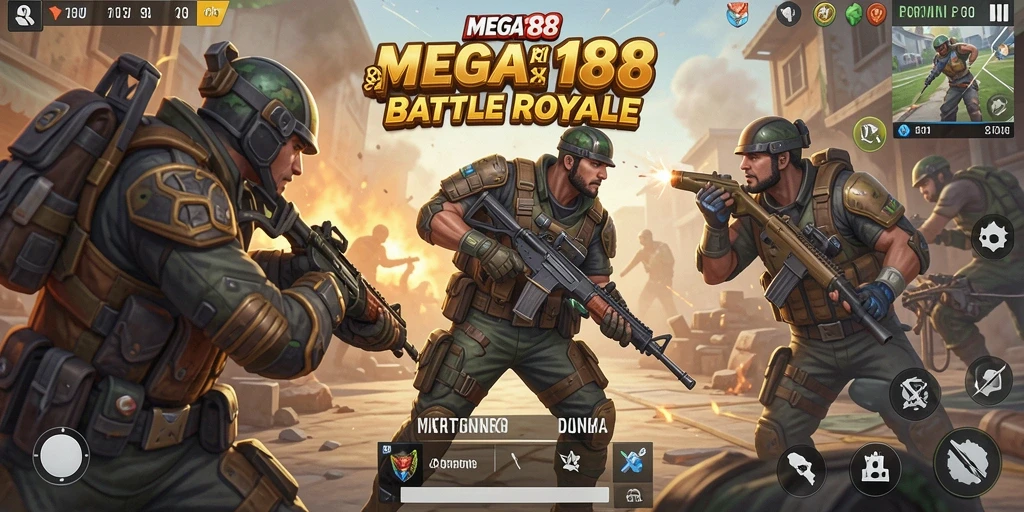 Screenshot gameplay MEGA188 yang menampilkan pertarungan mendebarkan.