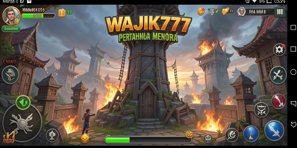 Tampilan gameplay menara pertahanan yang seru dan mendebarkan di WAJIK777.